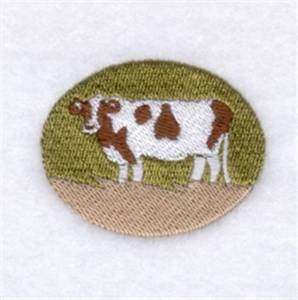 Picture of Cow Oval Machine Embroidery Design