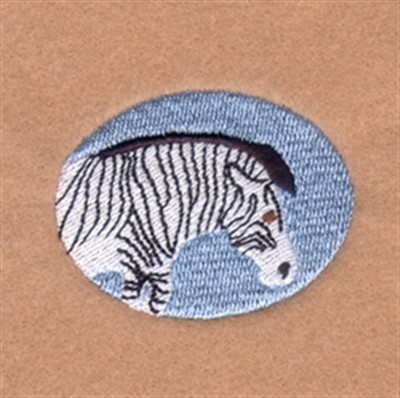 Zebra Oval Machine Embroidery Design
