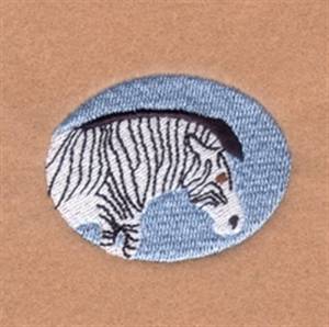 Picture of Zebra Oval Machine Embroidery Design