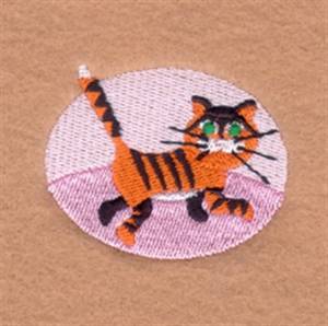 Picture of Tiger Oval Machine Embroidery Design