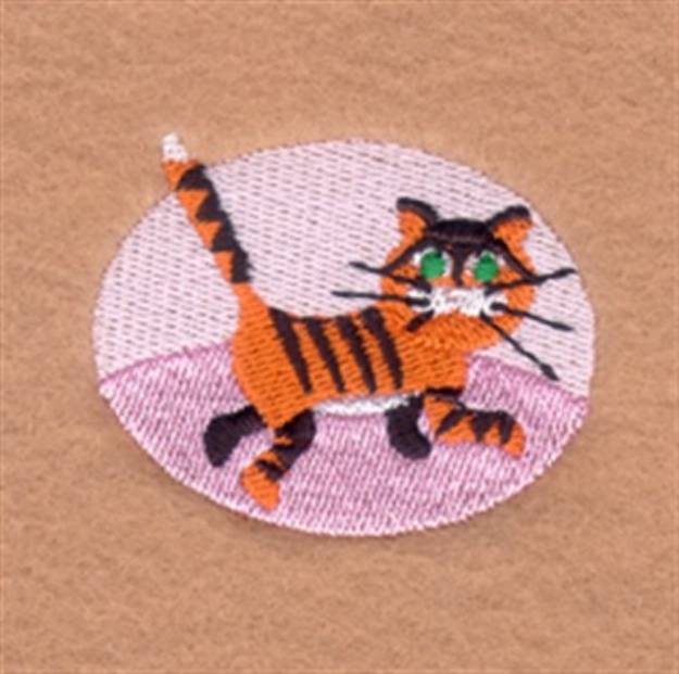 Picture of Tiger Oval Machine Embroidery Design
