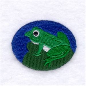 Picture of Frog Oval Machine Embroidery Design