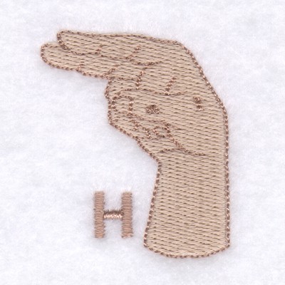 Letter H Sign Machine Embroidery Design