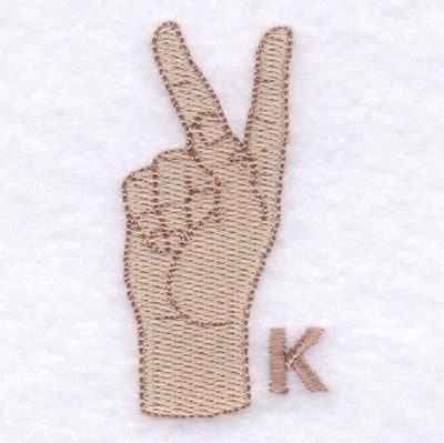 Letter K Sign Machine Embroidery Design