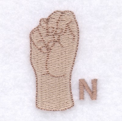 Letter N Sign Machine Embroidery Design