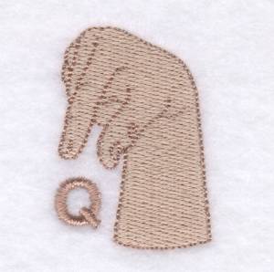 Picture of Letter Q Sign Machine Embroidery Design