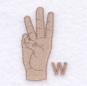 Picture of Letter W Sign Machine Embroidery Design