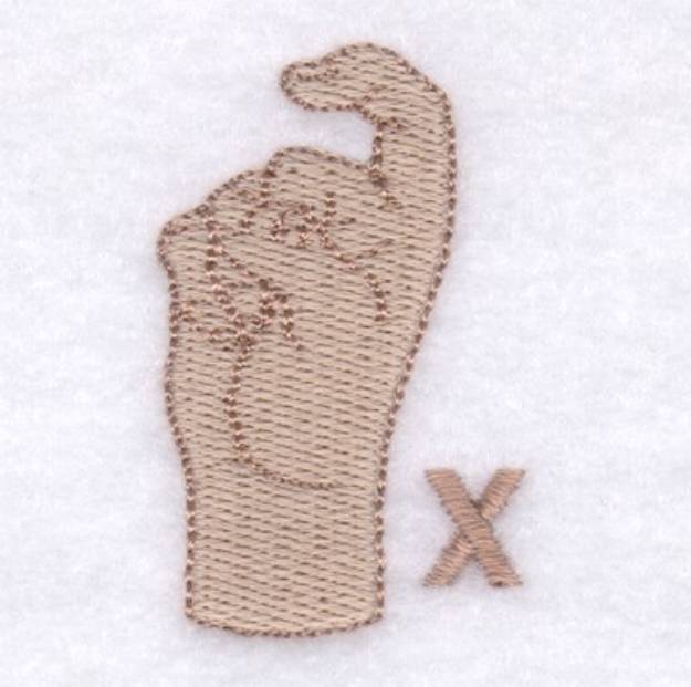 Picture of Letter X Sign Machine Embroidery Design