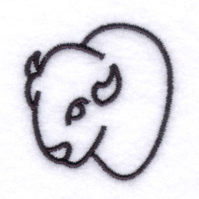 Bison Emblem Machine Embroidery Design