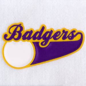 Picture of Badgers 3 Color Applique Machine Embroidery Design