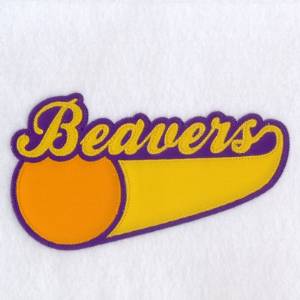Picture of Beavers 3 Color Applique Machine Embroidery Design