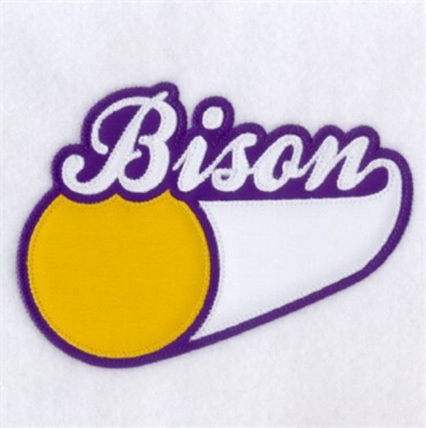 Picture of Bison 3 Color Applique Machine Embroidery Design
