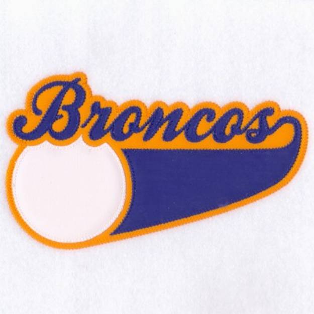 Picture of Broncos 3 Color Applique Machine Embroidery Design