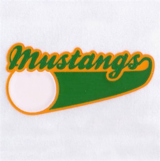 Picture of Mustangs 3 Color Applique Machine Embroidery Design