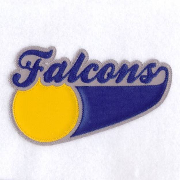 Picture of Falcons 3 Color Applique Machine Embroidery Design