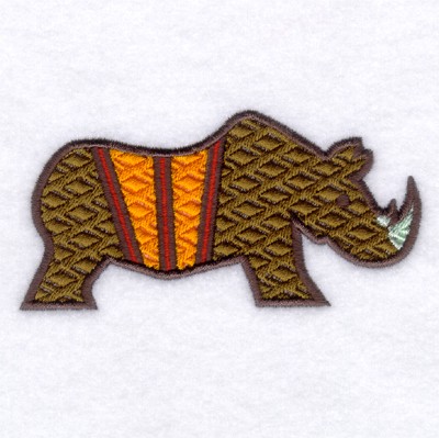 African Rhinoceros Machine Embroidery Design