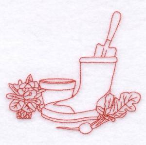 Picture of Gardening Boot Machine Embroidery Design