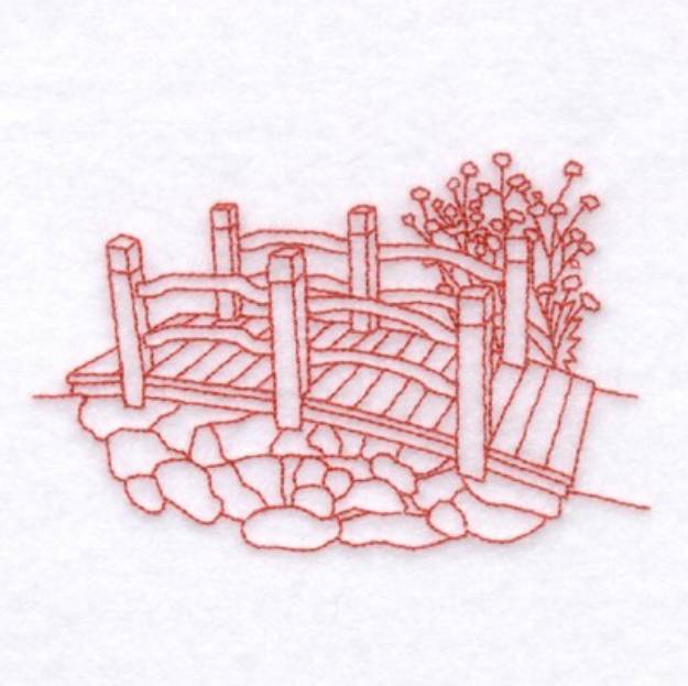 Picture of Garden Bridge Machine Embroidery Design