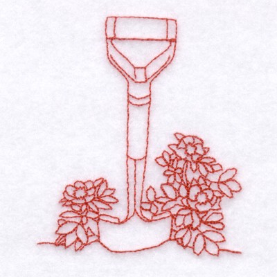 Shovel and Flowers Machine Embroidery Design