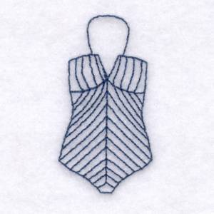 Picture of Stripe Swimsuit Machine Embroidery Design