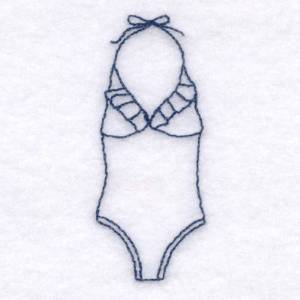 Picture of Vintage Swimsuit Machine Embroidery Design