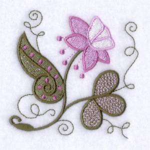 Picture of Jacobean Violet Flower Machine Embroidery Design