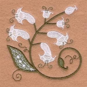 Picture of Jacobean White Flower Machine Embroidery Design