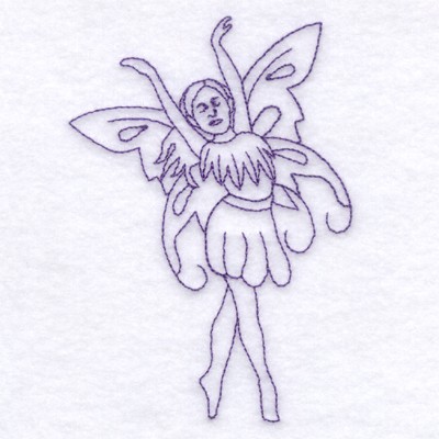 Dancing Fairy Outline Machine Embroidery Design