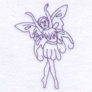 Picture of Dancing Fairy Outline Machine Embroidery Design