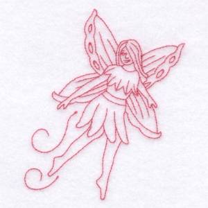 Picture of Flying Fairy Outline Machine Embroidery Design