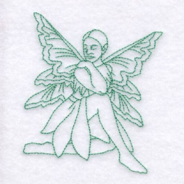Picture of Sitting Fairy Outline Machine Embroidery Design