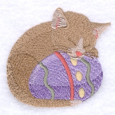 Easter Egg and Kitten Machine Embroidery Design