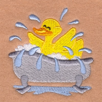 Splashing Rubber Ducky Machine Embroidery Design
