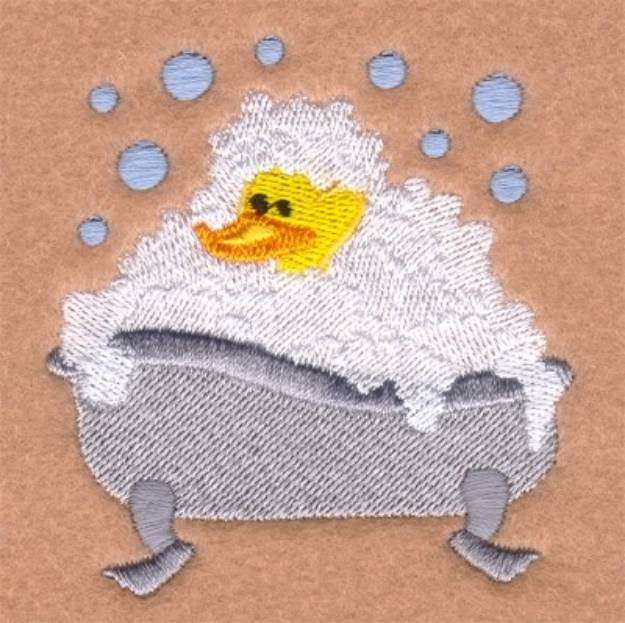 Picture of Bubbles Rubber Ducky Machine Embroidery Design