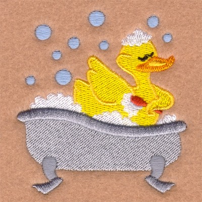 Scrubbing Rubber Ducky Machine Embroidery Design