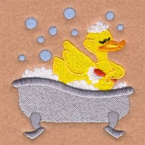 Picture of Scrubbing Rubber Ducky Machine Embroidery Design