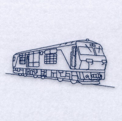 Diesel Electric Train Outlined Machine Embroidery Design