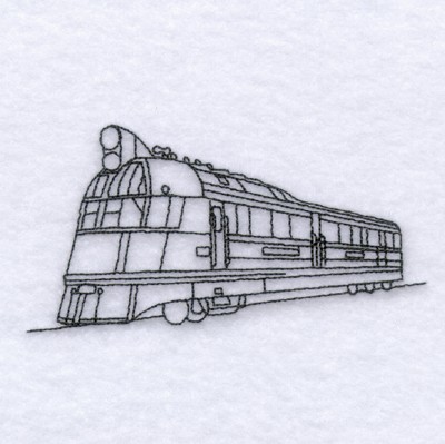 Diesel Train Outlined Machine Embroidery Design