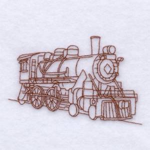 Picture of Steam Train Outlined Machine Embroidery Design