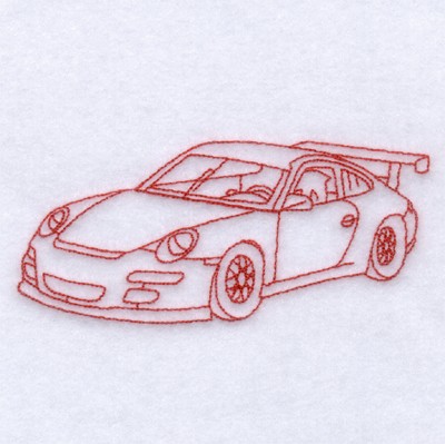 2008 Racer Outlined Machine Embroidery Design