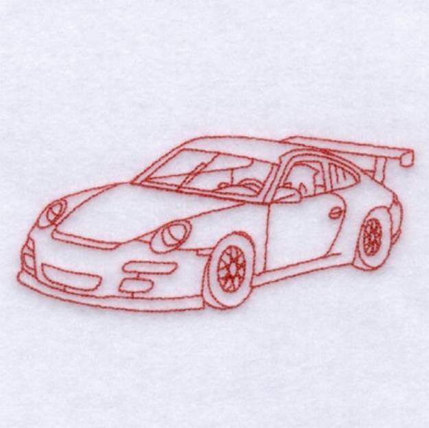 Picture of 2008 Racer Outlined Machine Embroidery Design