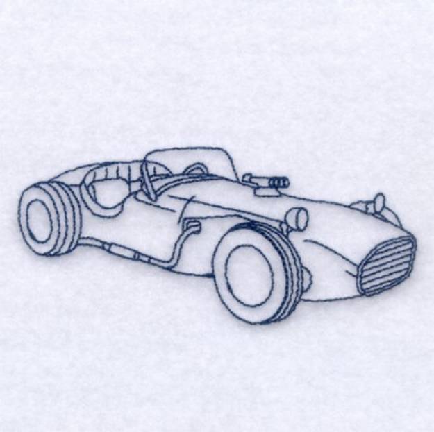 Picture of 1960s Racer Outlined Machine Embroidery Design