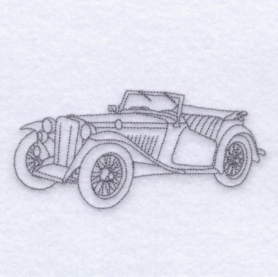 Classic Car Outlined Machine Embroidery Design