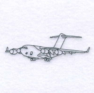 Cargo Plane Outlined Machine Embroidery Design