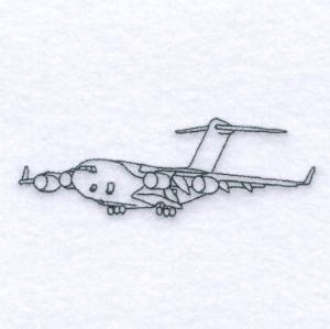 Picture of Cargo Plane Outlined Machine Embroidery Design