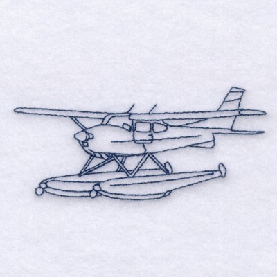 Sea Plane Outlined Machine Embroidery Design