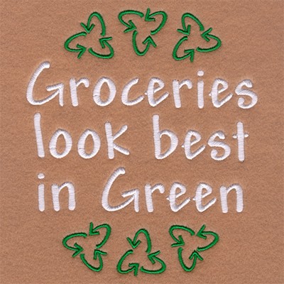 Groceries Look Best In Green Machine Embroidery Design