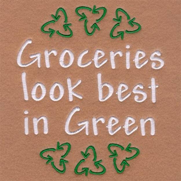 Picture of Groceries Look Best In Green Machine Embroidery Design