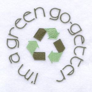 Picture of Im a Green Go-Getter Machine Embroidery Design