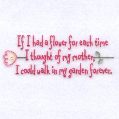 Garden Forever Saying Machine Embroidery Design